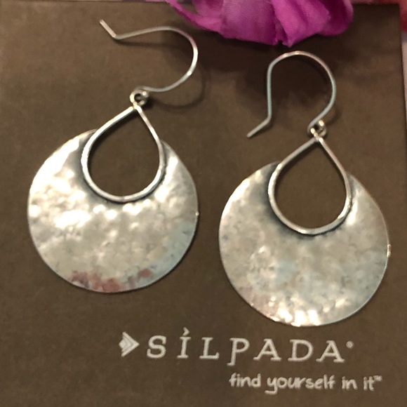 Silpada Crescent Sterling Silver Earrings W1539 VTG - Picture 2 of 15